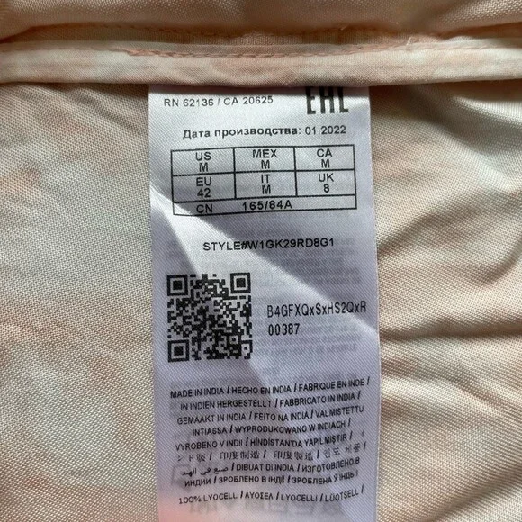 Guess Rose Bliss La Shonda Pink Tie Dye Button Down Belted Shirt Dress Size M - Picture 13 of 14